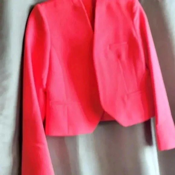 Retro Bright Orange Basketweave Cropped Jacket NWOT size 8 - Picture 6 of 13